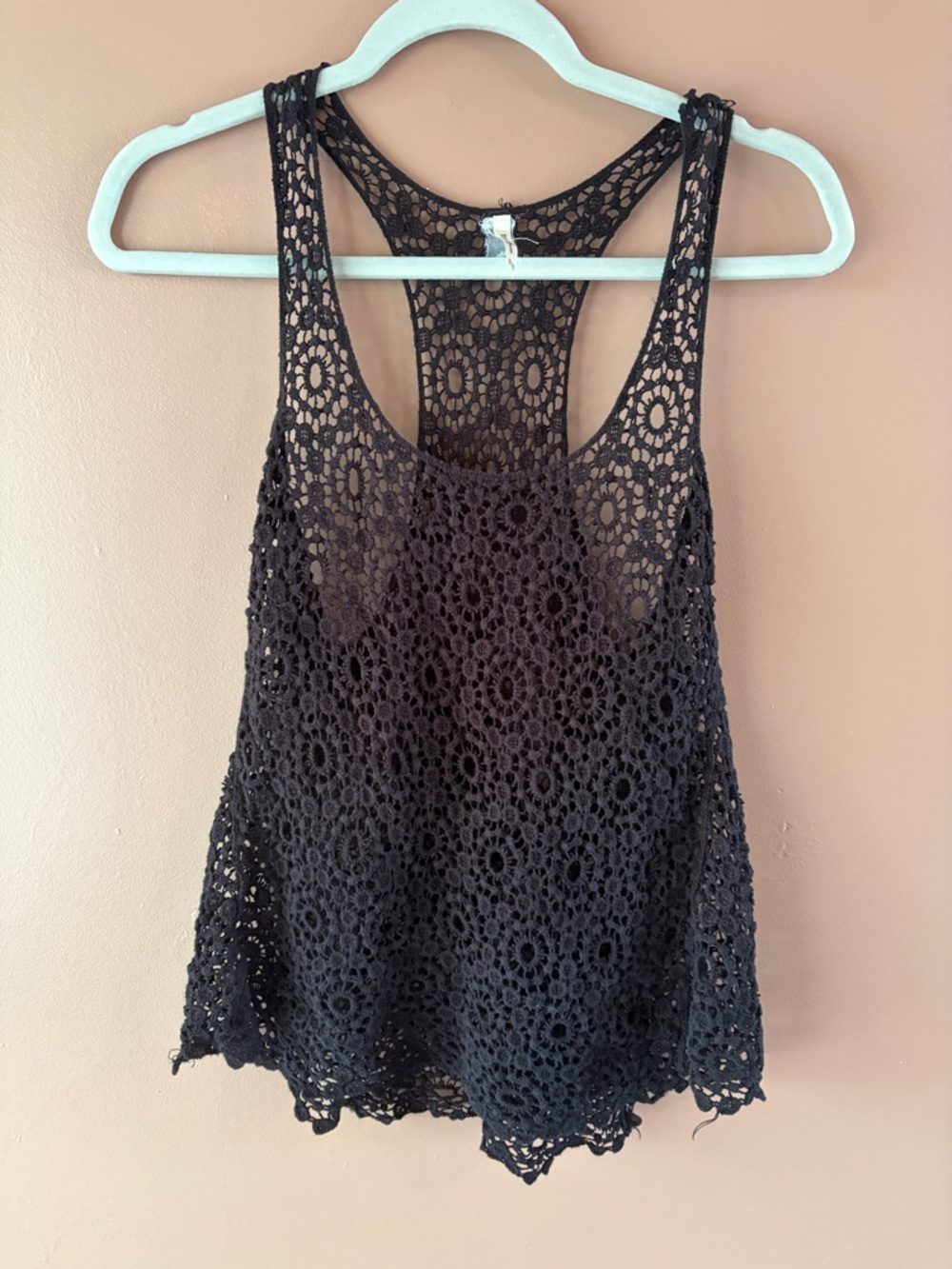 Black Crochet Tank Top